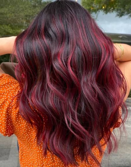 Mid-Back Visual Idea Mid-Back Visual Idea — Red Hair with Highlights