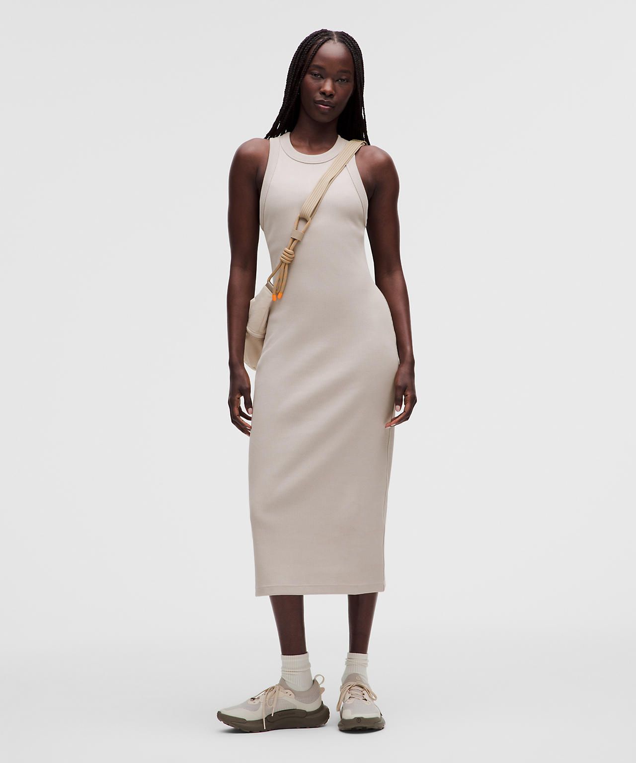 Monochromatic Beige Knit Midi Dress Look Monochromatic Beige Knit Midi Dress Look — Dresses for Skinny Girls