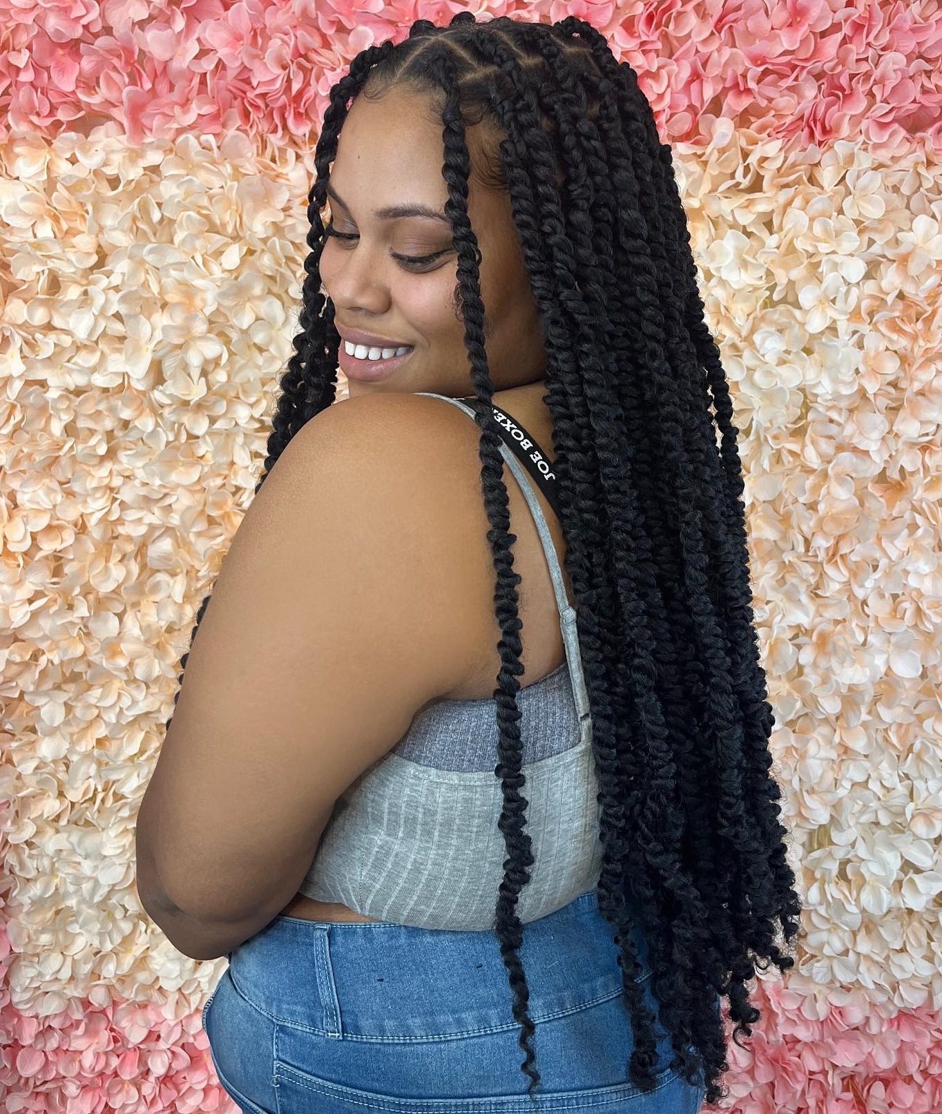 Intricate Scalp Braiding Back View Twists — Passion Twists