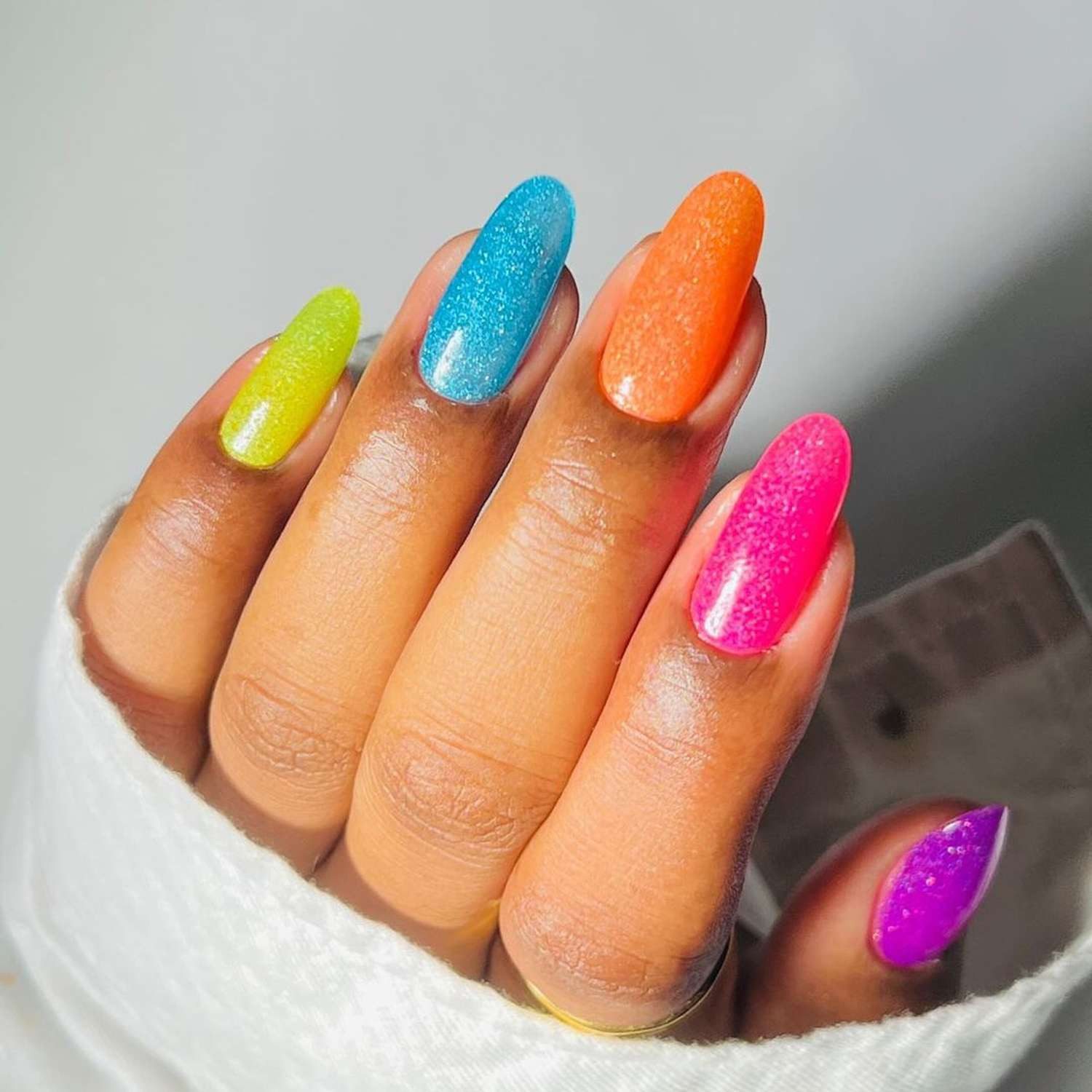 Vibrant Glitter Skittle Long Stiletto Nails Vibrant Glitter Skittle Long Stiletto Nails — Skittle Nails