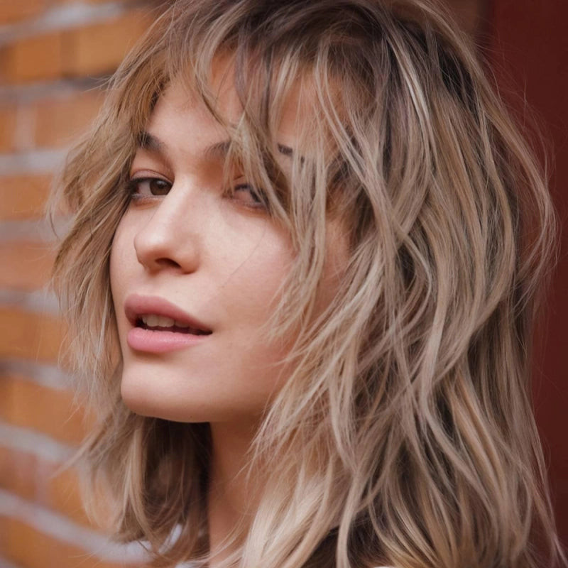 Ash Blonde Shag With Curtain Bangs — Hair Color for Thin Hair