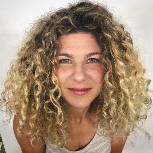Shoulder Voluminous Blonde Spiral Curls Shoulder Voluminous Blonde Spiral Curls — Spiral Perm