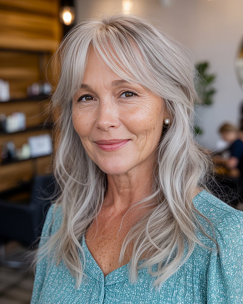 Gray Bob With Silver Highlights — Gray Hair with Bangs
