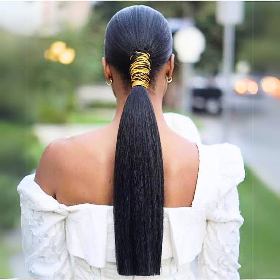 Ponytail With Decorative Band Ponytail With Decorative Band — Weave Ponytail