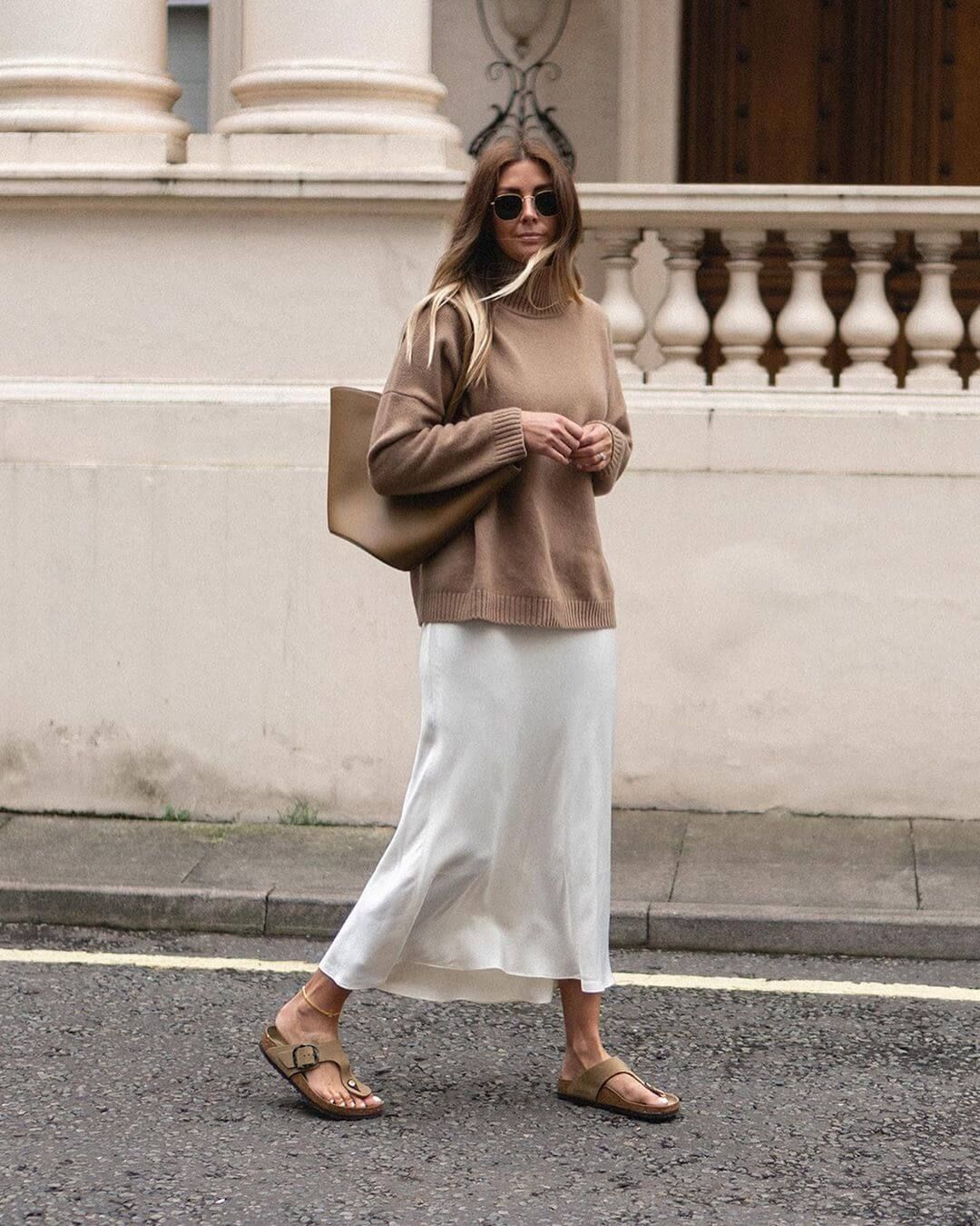 A Stylish Way To Wear A Satin Slip Skirt For Fall