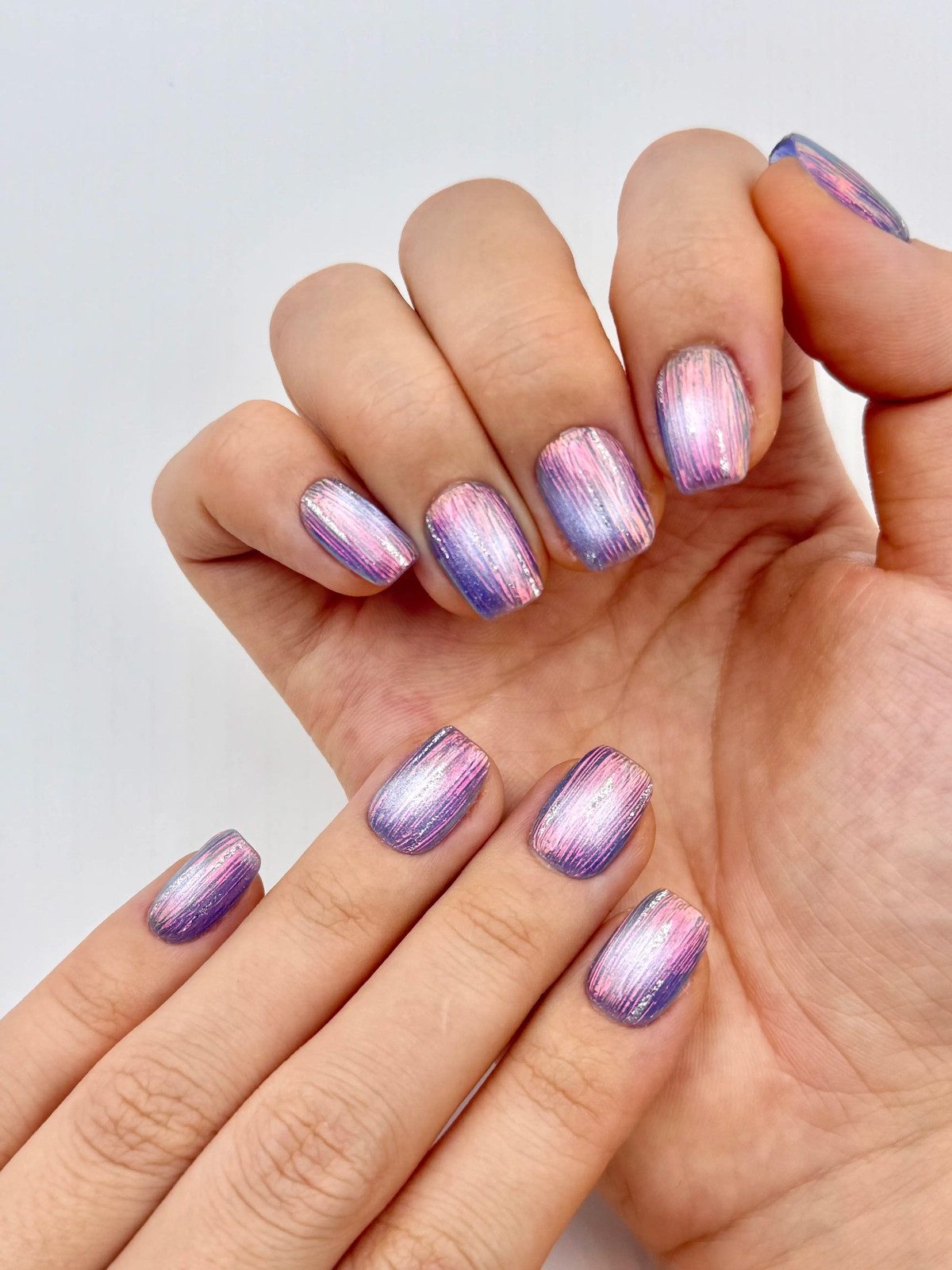 Metallic Brushed Chrome Squares Metallic Brushed Chrome Squares — Iridescent Nails