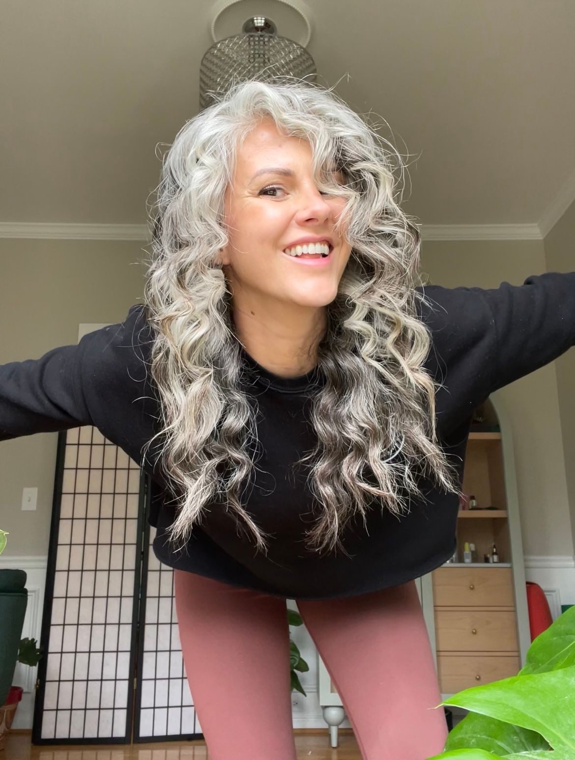 Air-Dried Mid-Back Layers Air-Dried Mid-Back Layers — Gray Curly Hair