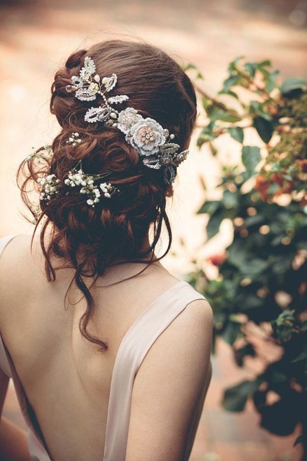 Textured Updo With Floral Accessory — Vintage Wedding Hairstyles