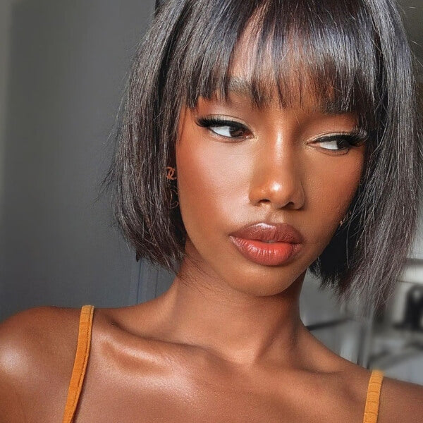 Blunt Bob with Full Bangs — Bob Hairstyles for Black Women