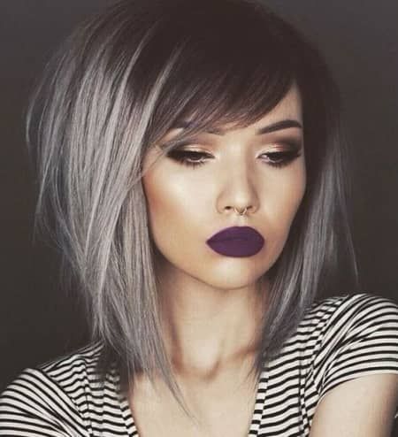 Chin Length Angled Bob Ombré — Emo Hair