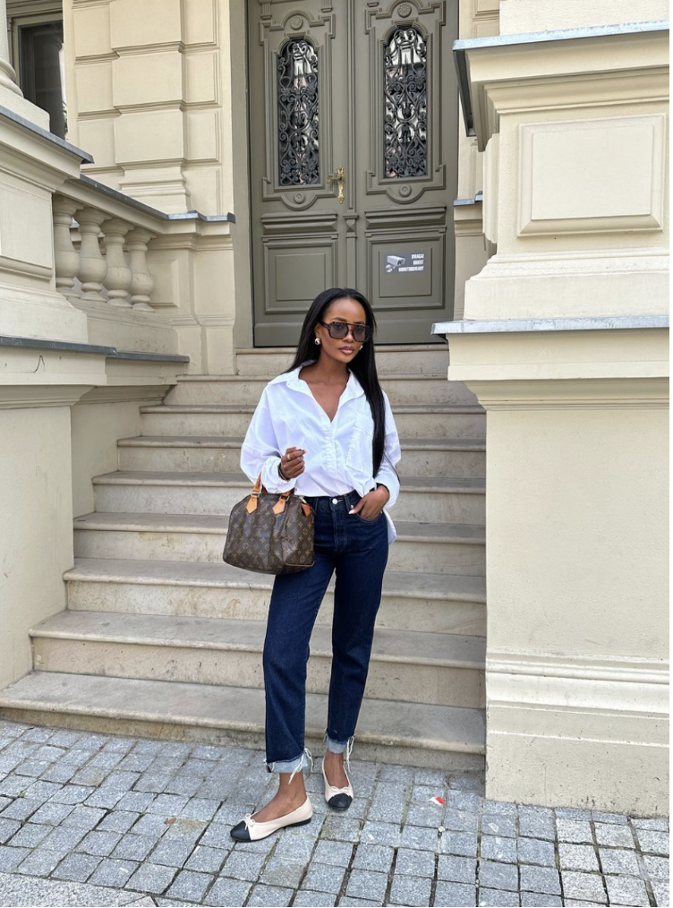 Polished Casual with Two-Tone Ballet Flats Polished Casual with Two-Tone Ballet Flats — Ballet Flats Outfits