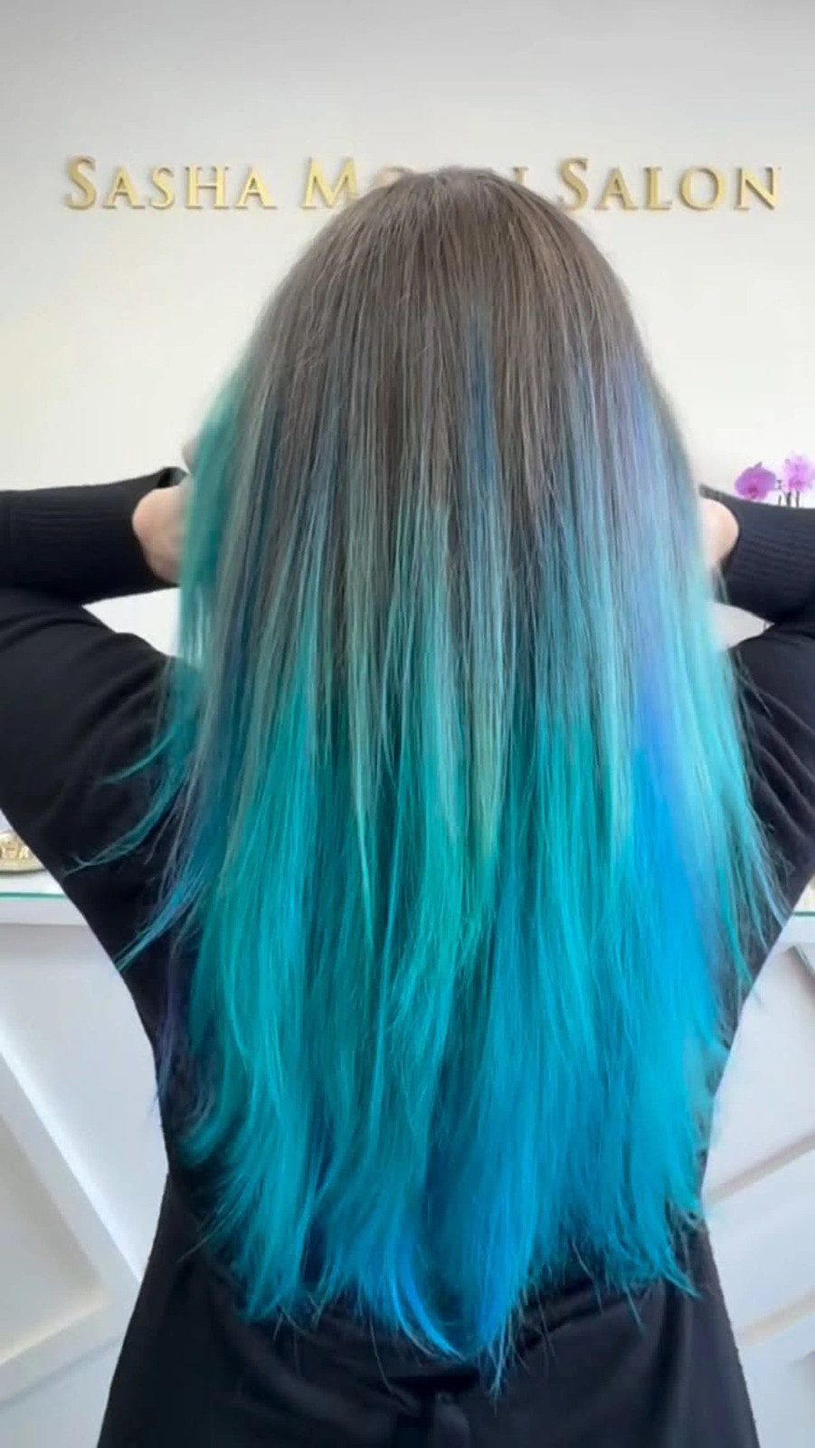Grey Base With Aqua/Blue Highlights — Aqua Hair