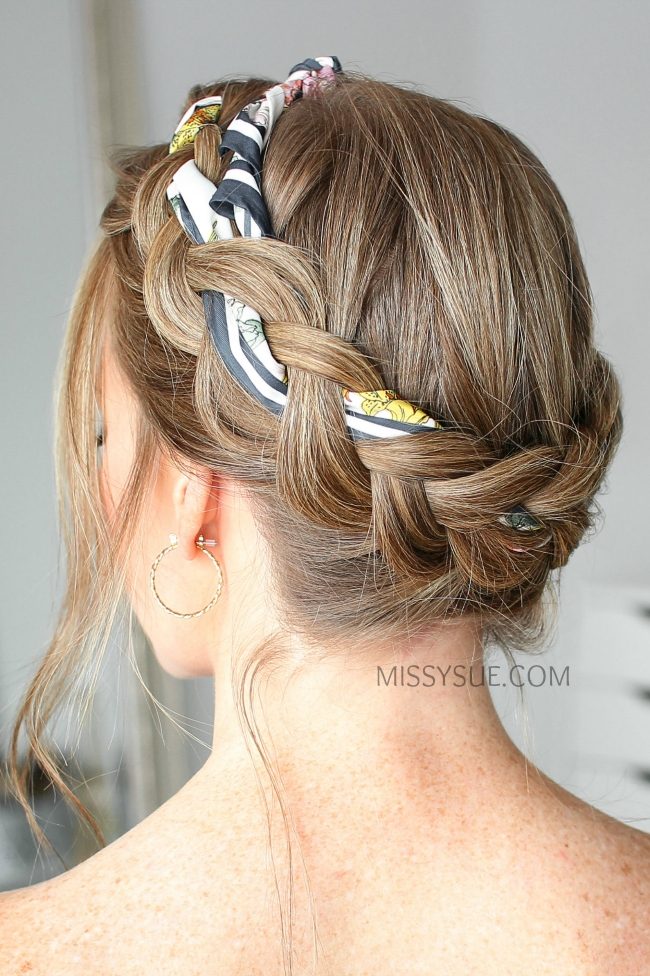 Brown With Blonde Highlights Visual Idea — Scarf Hairstyles