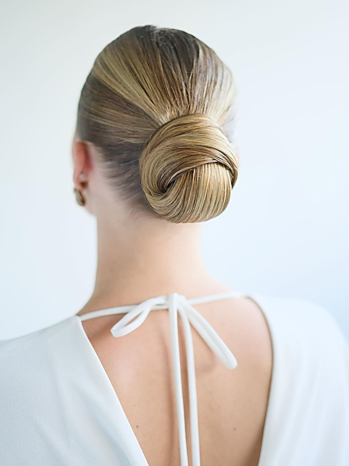 Fine Dense Dark Brown Twisted Bun — Sleek Low Bun