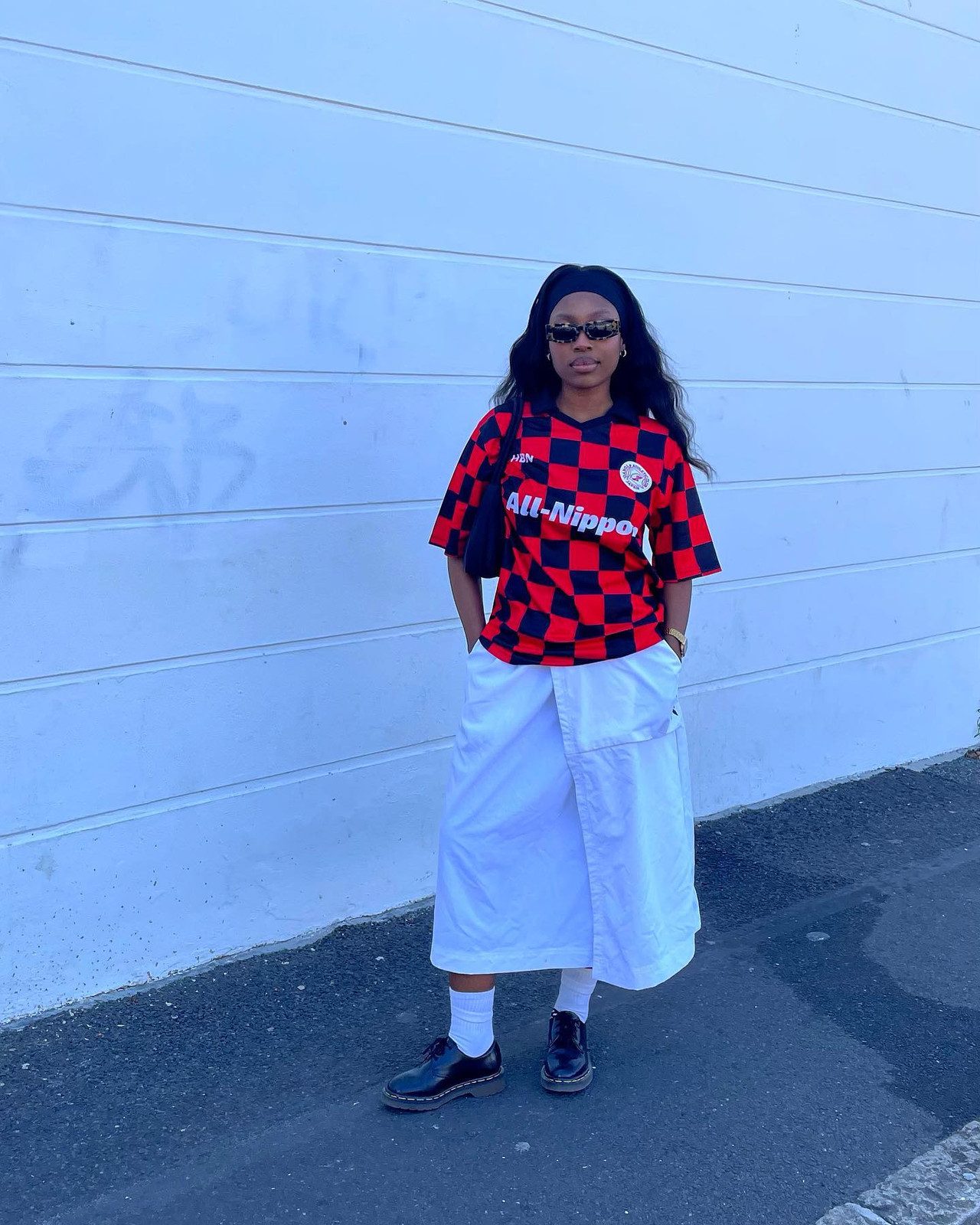 Football Jersey Meets Wrap Skirt Football Jersey Meets Wrap Skirt — Blokecore Outfits