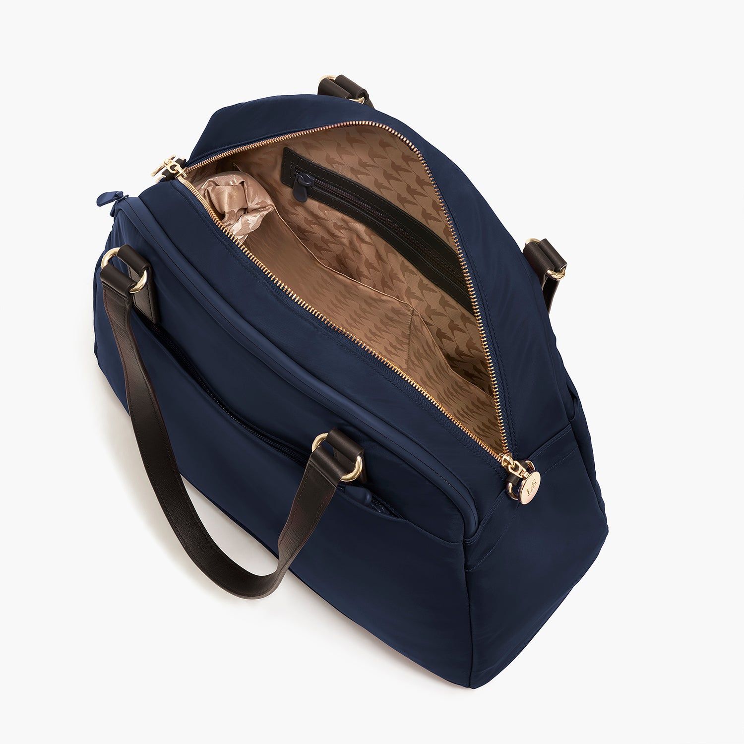 Navy Nylon Duffel Tote for Work and Travel — Laptop Bags for Women