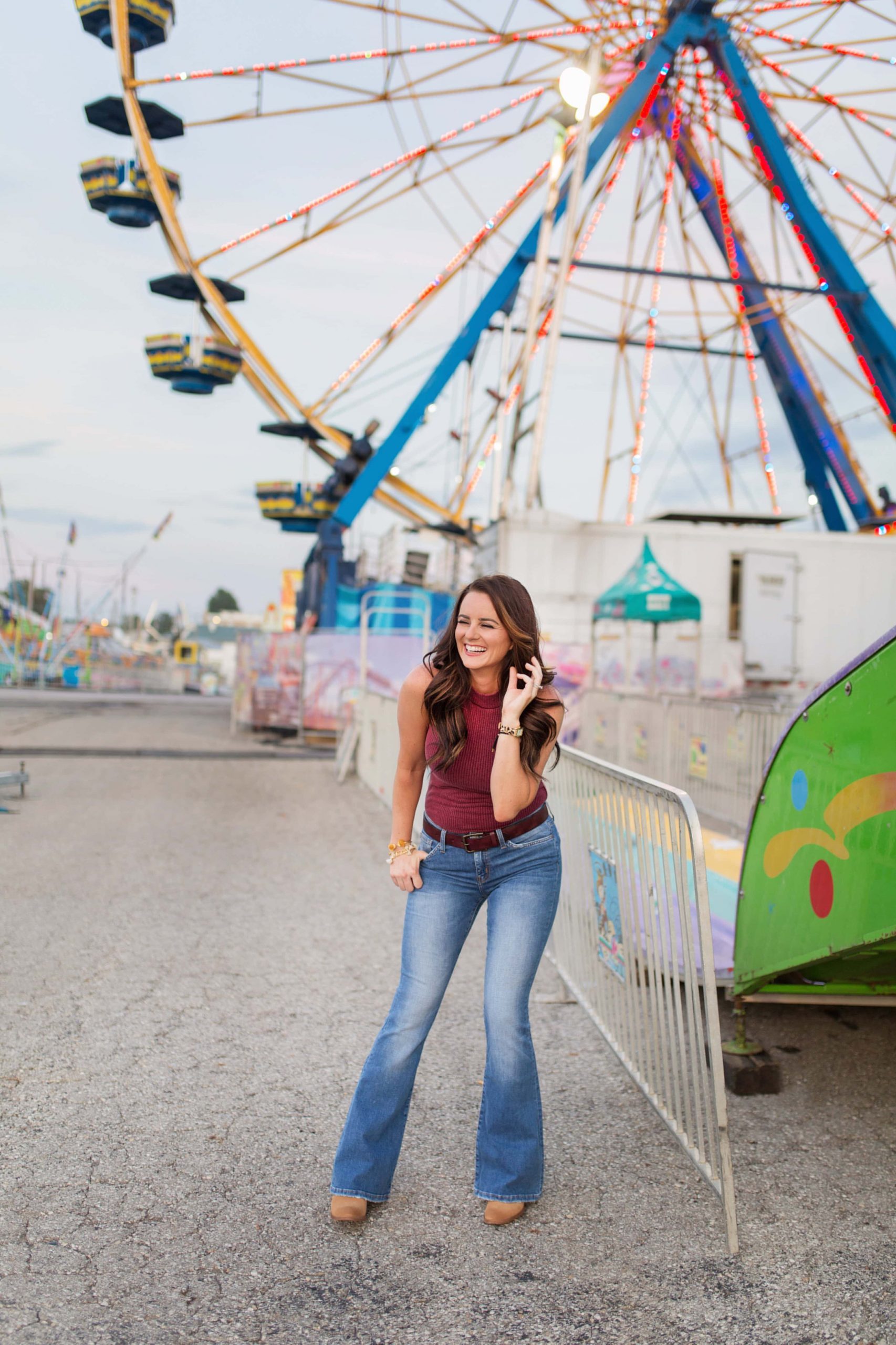 Flared Jeans and Ribbed Top for a Retro Fair Feel — Fair Outfits