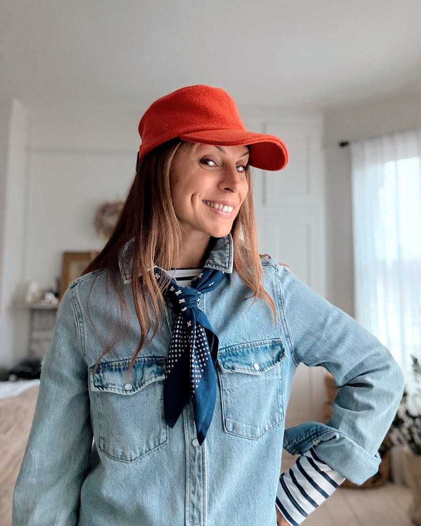 Navy Bandana with Stars Neck Tie and Denim — Bandana Outfits