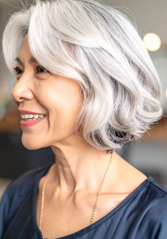 Natural Silver Grey Bob Natural Silver Grey Bob — Hair Color for Women Over 50
