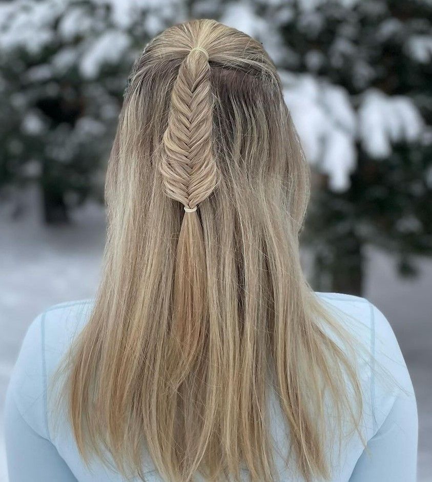 Ash Blonde Fishtail Braid Ash Blonde Fishtail Braid — Half Up Half Down Straight Hair