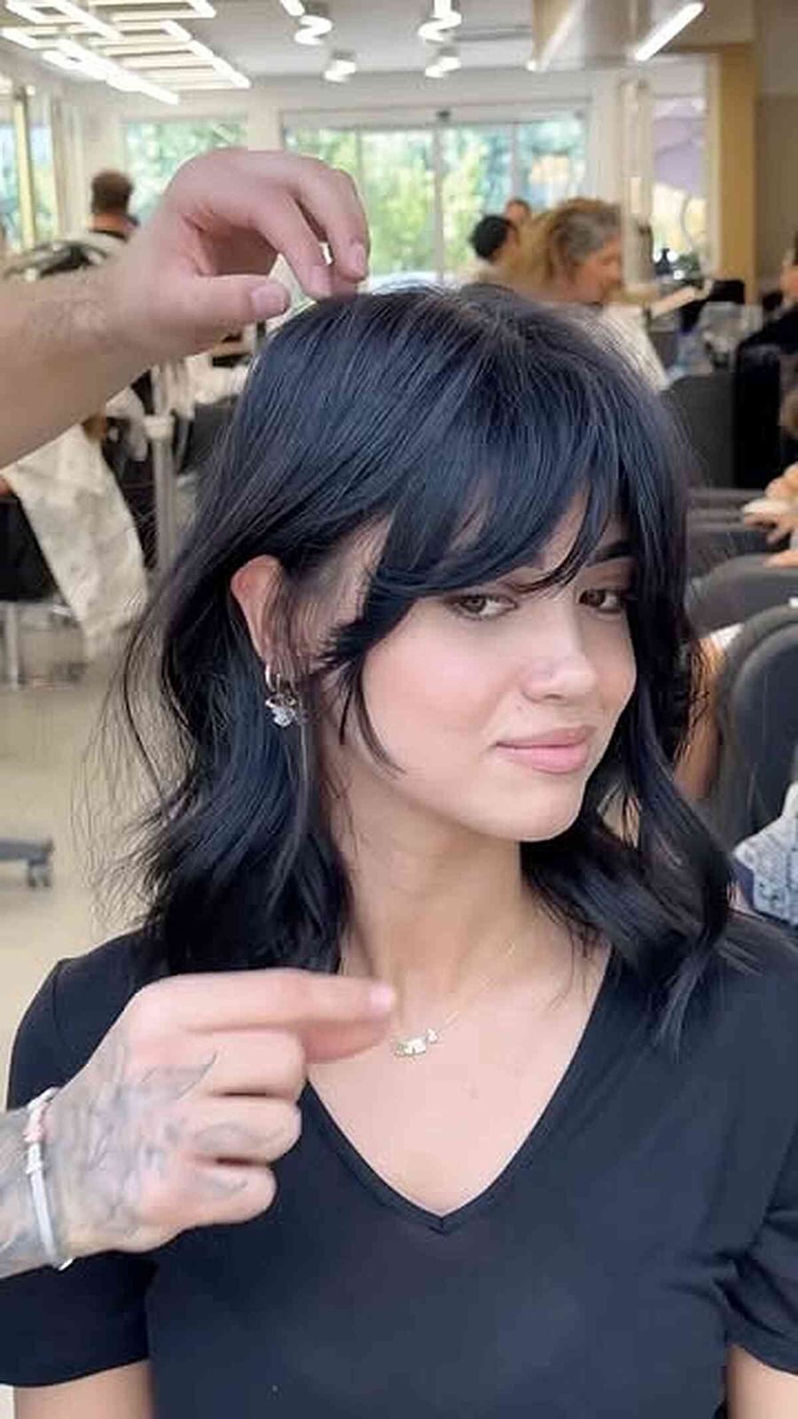 Choppy Shag With Full Bangs Choppy Shag With Full Bangs — Medium Haircuts