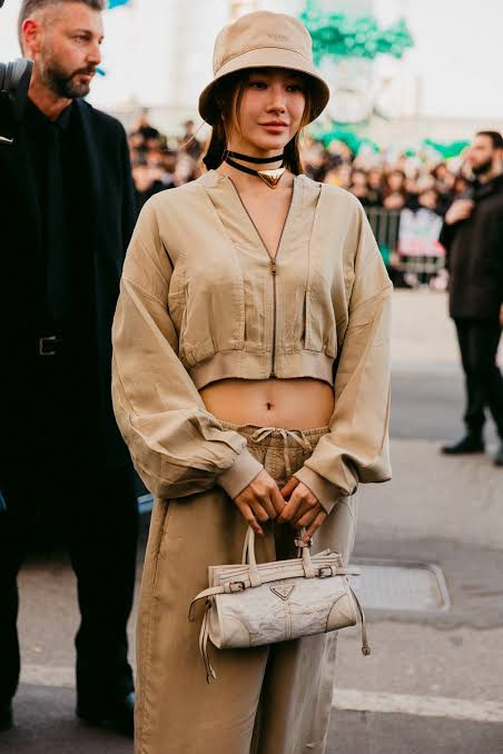 Light Blue Bag with Oversized Coat and Red Heels Light Blue Bag with Oversized Coat and Red Heels — Prada Bag Outfits