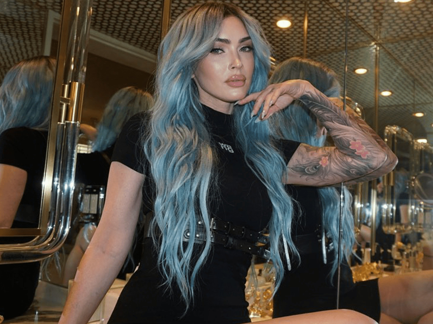 Chin-Length Bob in Vibrant Pastel Blue — Pastel Blue Hair