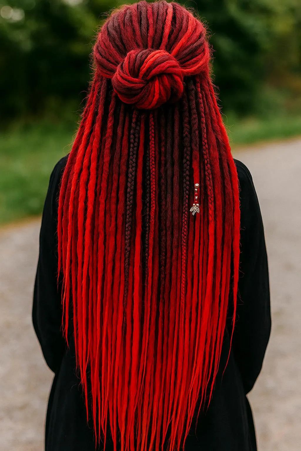 Half-Up Half-Down Red Ombre Locs Half-Up Half-Down Red Ombre Locs — Red Locs