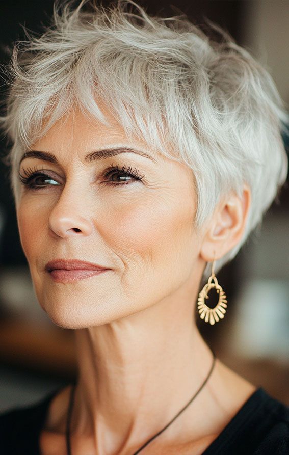 Silver Visual Idea Silver Visual Idea — Pixie Cut for Women Over 60