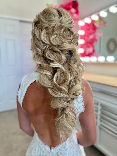 Updo With Braided Elements and Curls — Boho Braided Wedding Hair