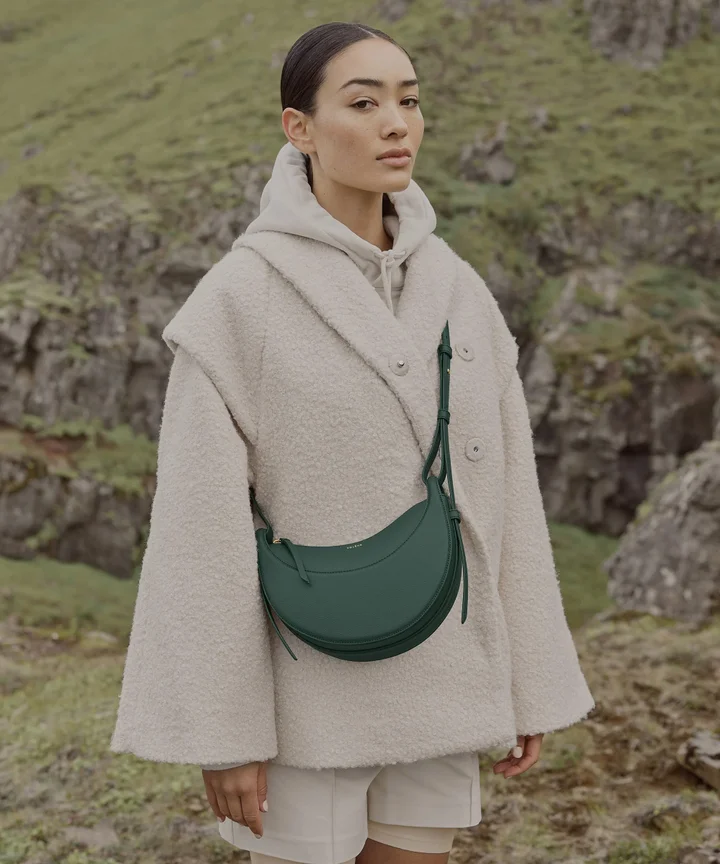 Cool Weather Comfort with a Green Crescent Crossbody Bag — Crossbody Bags