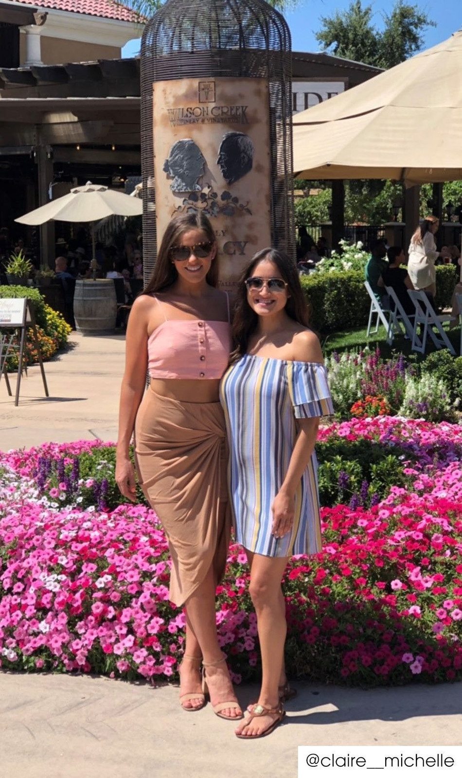 Pink Crop Top and Draped Midi Skirt for a Chic Wine Day Pink Crop Top and Draped Midi Skirt for a Chic Wine Day — Wine Tasting Outfits