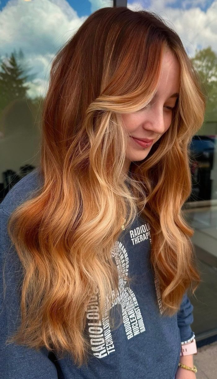 Strawberry Blonde Copper Melt With Face-Framing Strawberry Blonde Copper Melt With Face-Framing — Copper Blonde