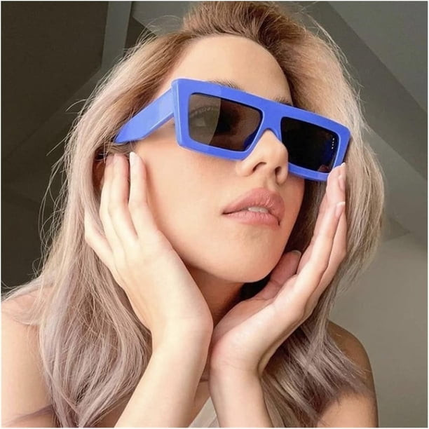Bright Blue Square Sunglasses For Street Style Bright Blue Square Sunglasses For Street Style — Sunglasses for Square Face