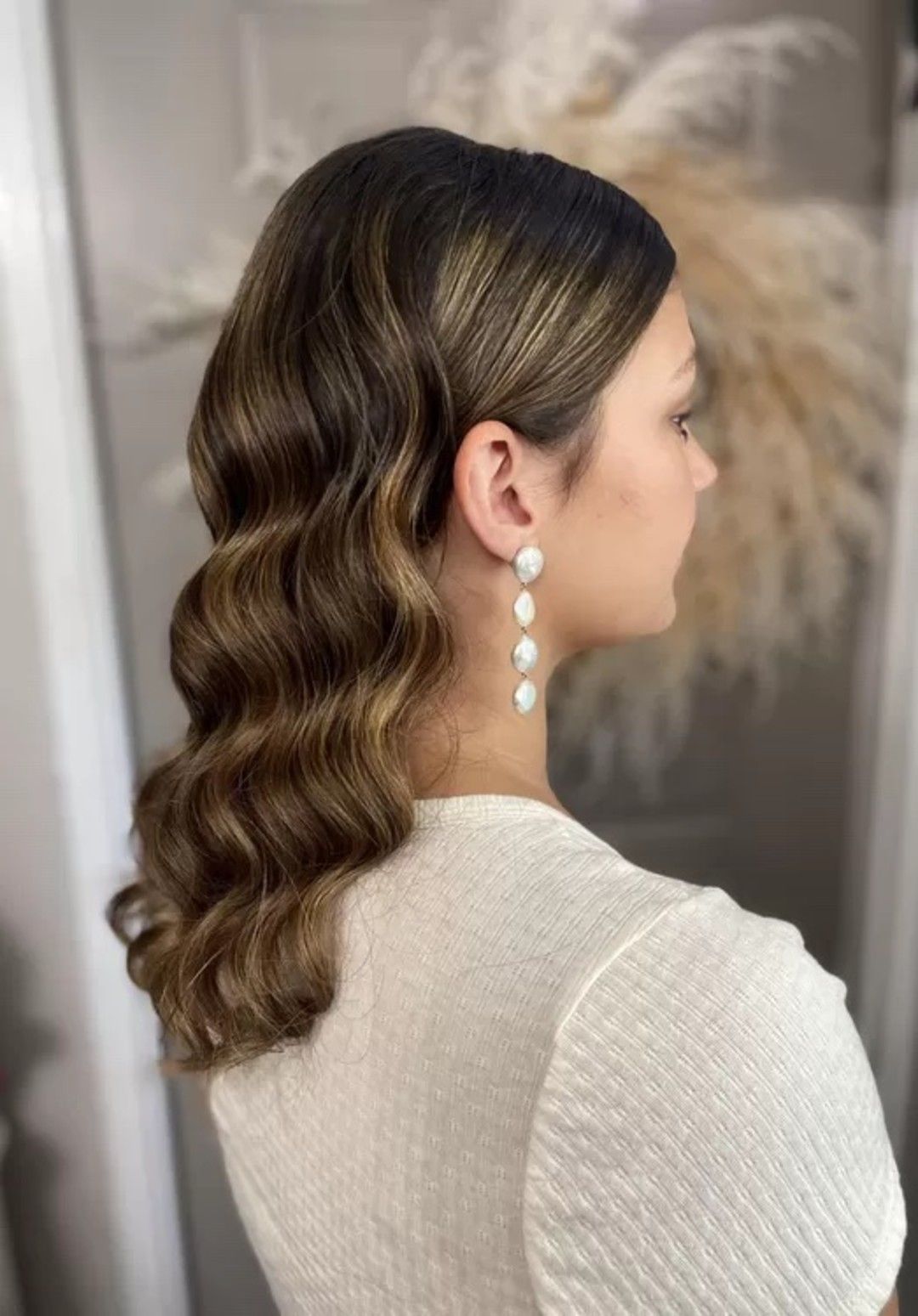 Half Up Half Down Styled Waves Visual Idea — Half Up Half Down Medium Hair