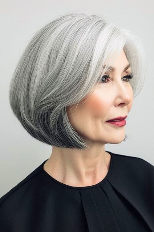 Smooth Chin Bob With Side Swept Bangs Smooth Chin Bob With Side Swept Bangs — Wash and Go Hairstyles