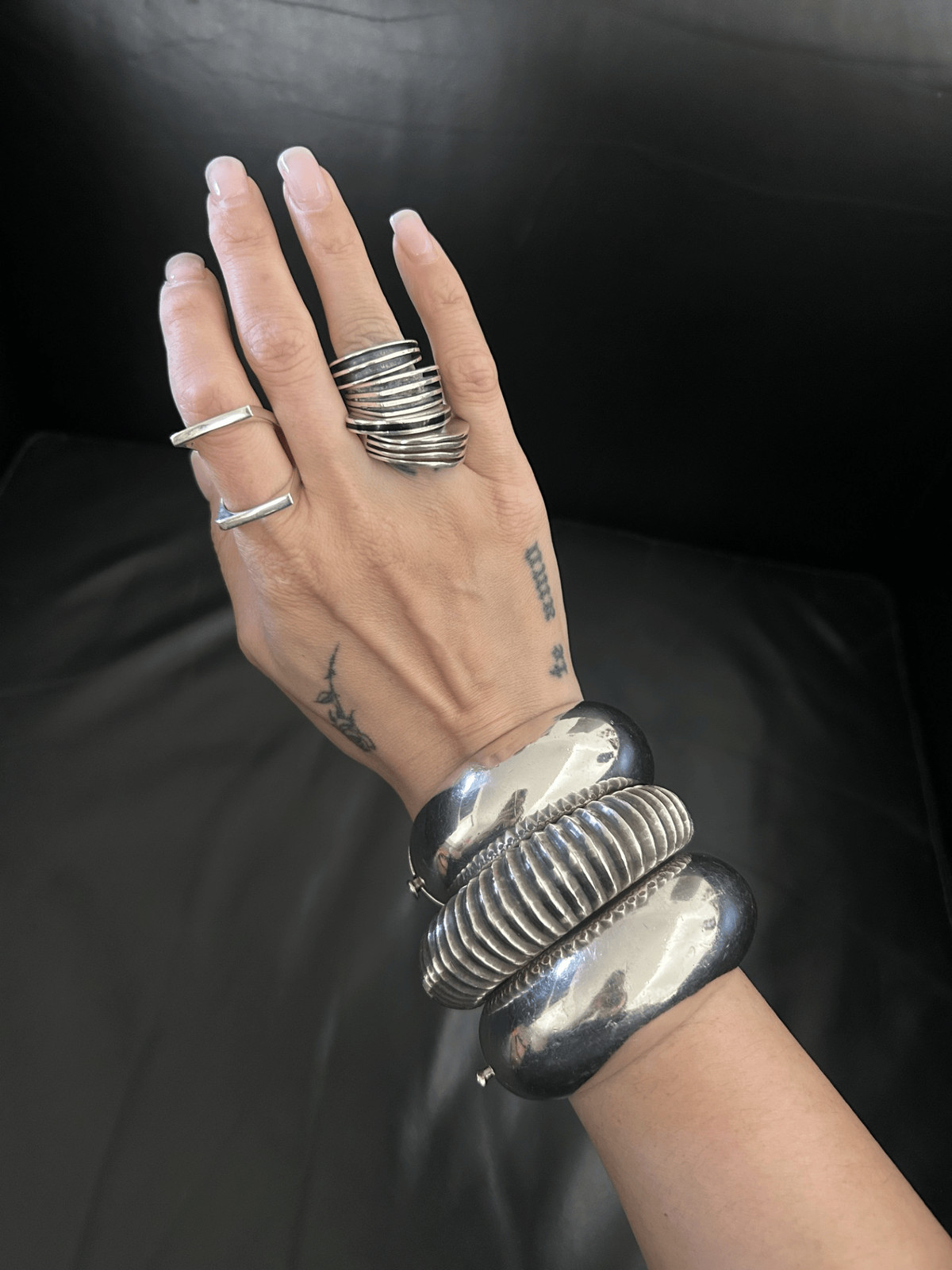 Bold Silver Ring and Bangle Stack Bold Silver Ring and Bangle Stack — Silver Jewelry Stack
