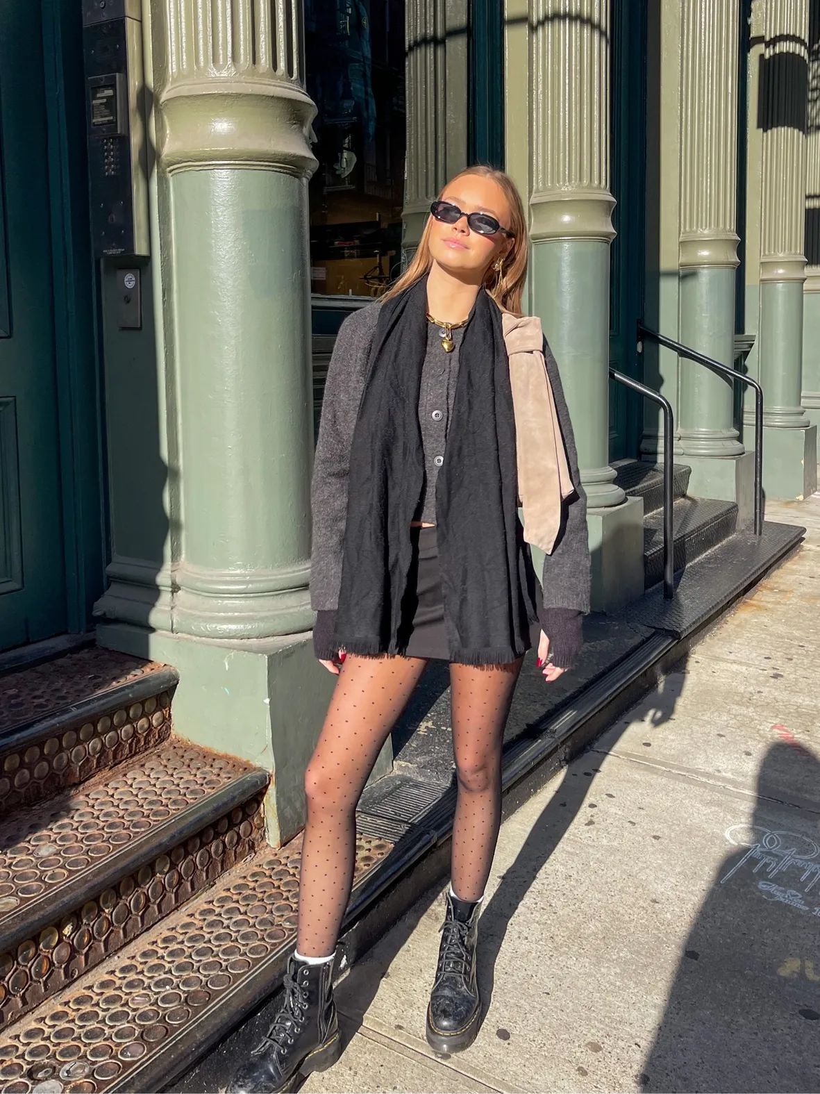 Autumnal Comfort: Jadon Boots with Cardigan and Polka Dot Tights Autumnal Comfort: Jadon Boots with Cardigan and Polka Dot Tights — Jadon Boots Outfits