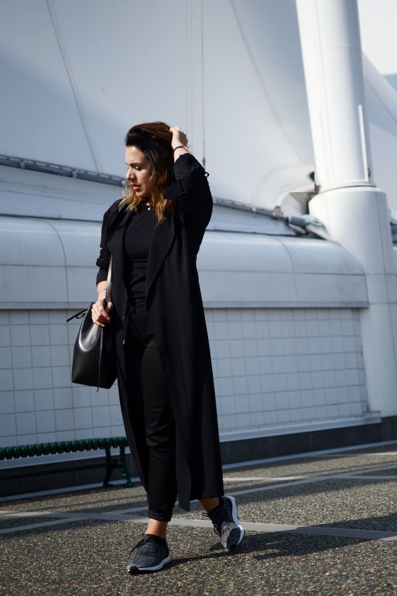 Edgy Black Trench Coat with Ripped Jeans — Vancouver Outfits