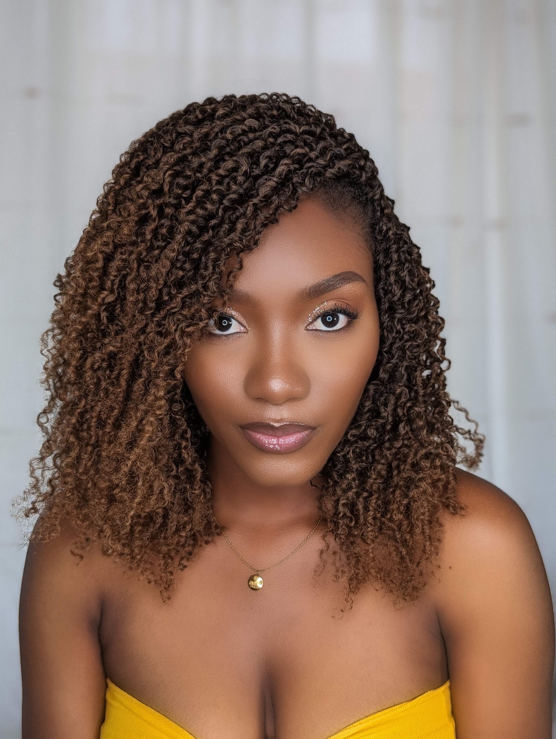 Dimensional Brown Ombre Shoulder-Length Twists — Passion Twists