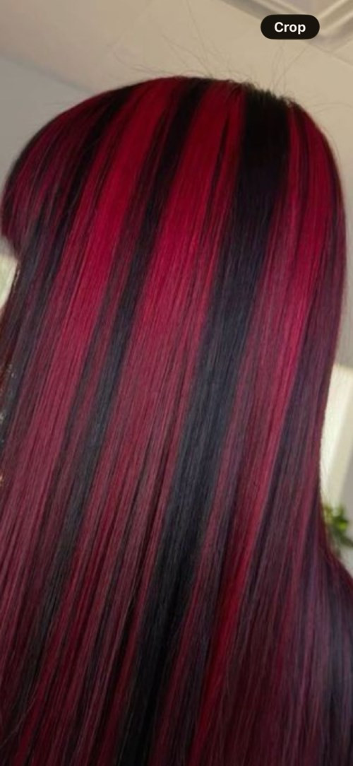 Black And Vibrant Red Vertical Stripes Visual Idea Black And Vibrant Red Vertical Stripes Visual Idea — Red and Black Hair