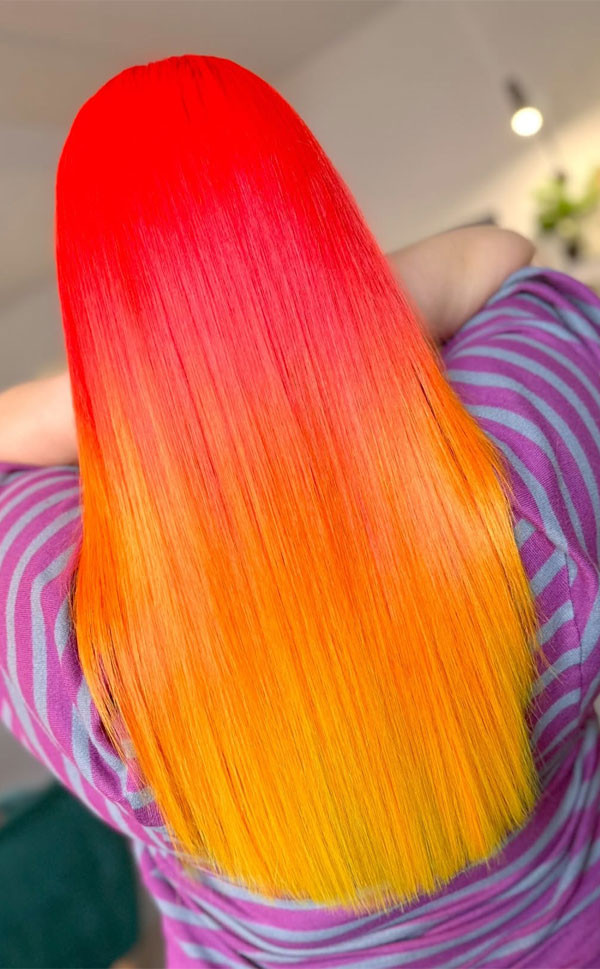Sleek Mid-Back Ombre — Sunset Hair
