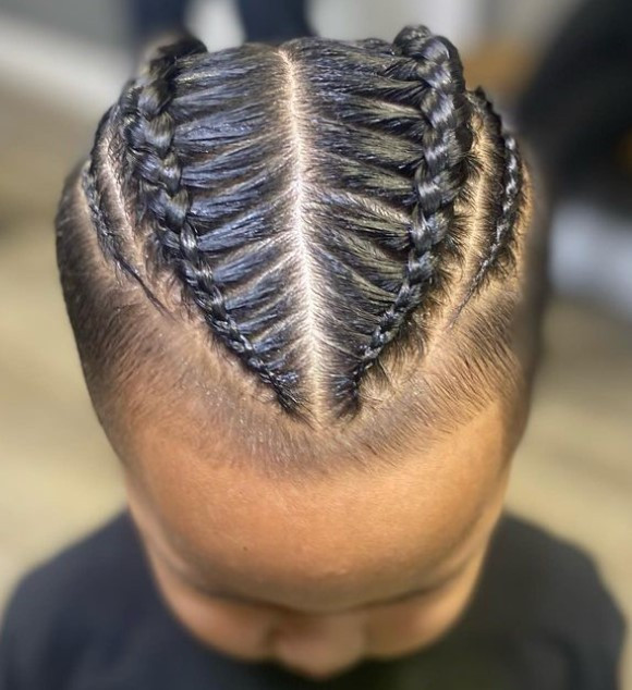 Sharp Cornrows With Clean Fade — Kids Cornrows