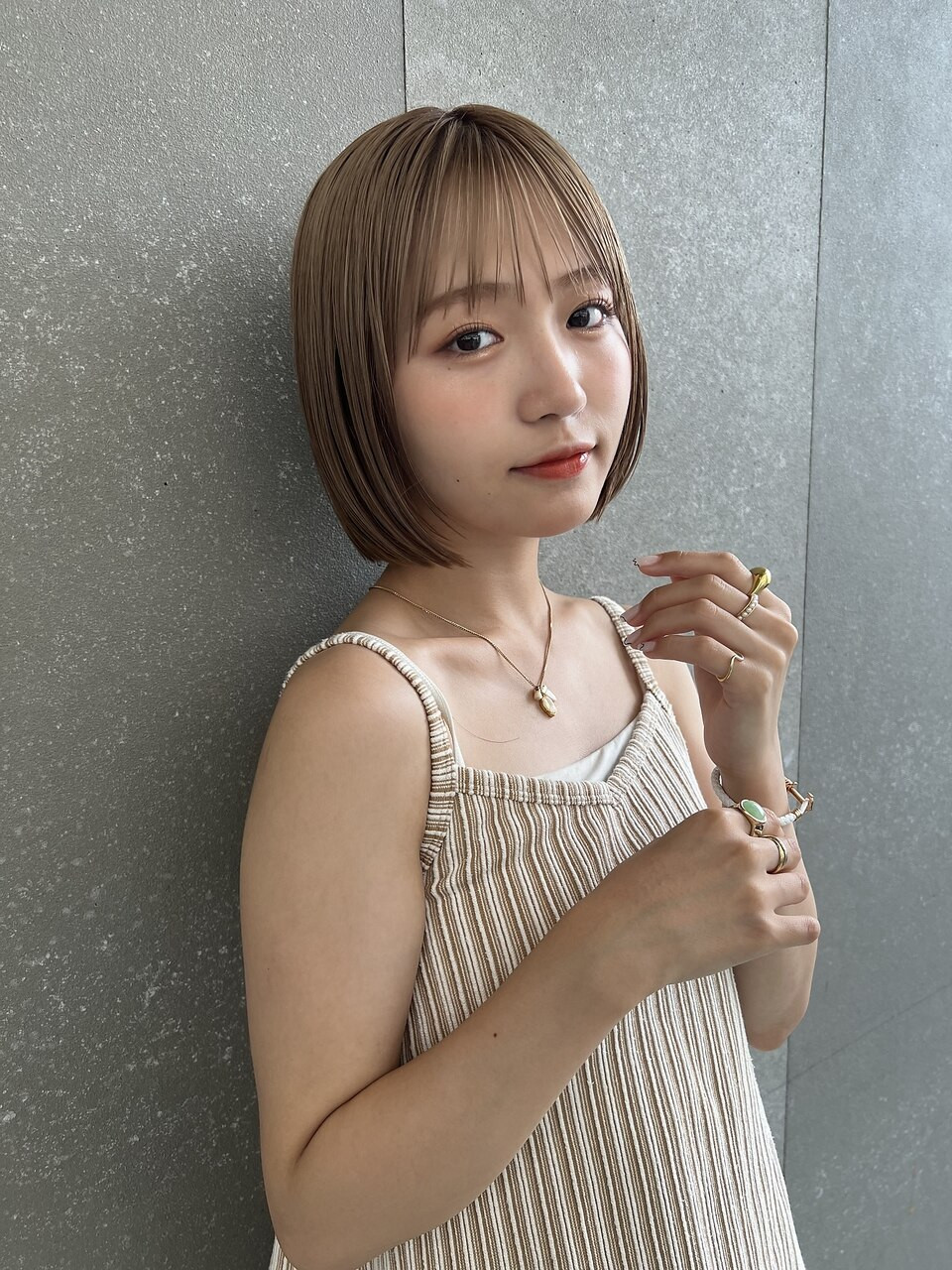 Ear-Length Visual Idea — Milk Tea Hair