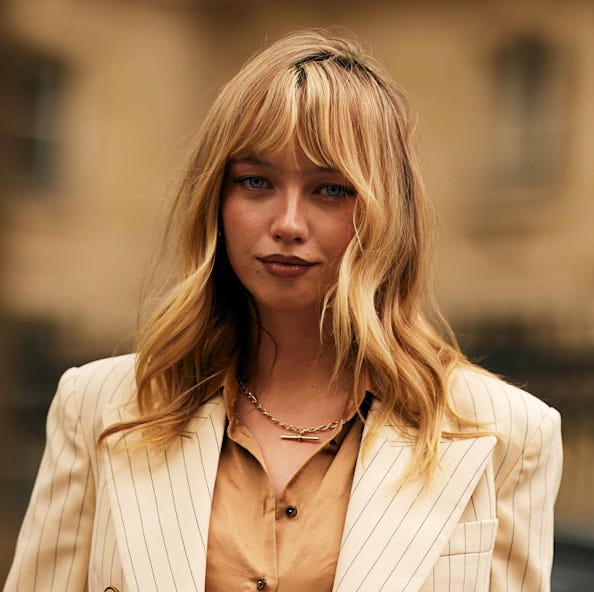 Smart Casual: Birkin Bangs with a Pinstripe Blazer Smart Casual: Birkin Bangs with a Pinstripe Blazer