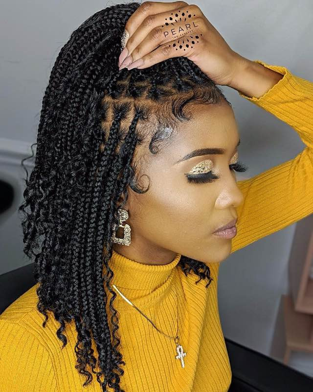 Braided Bob with Curly Ends Braided Bob with Curly Ends