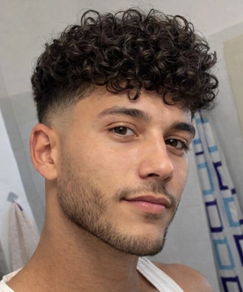 Thick Textured Crop With Clean Fade — Curly Hairstyles for Men