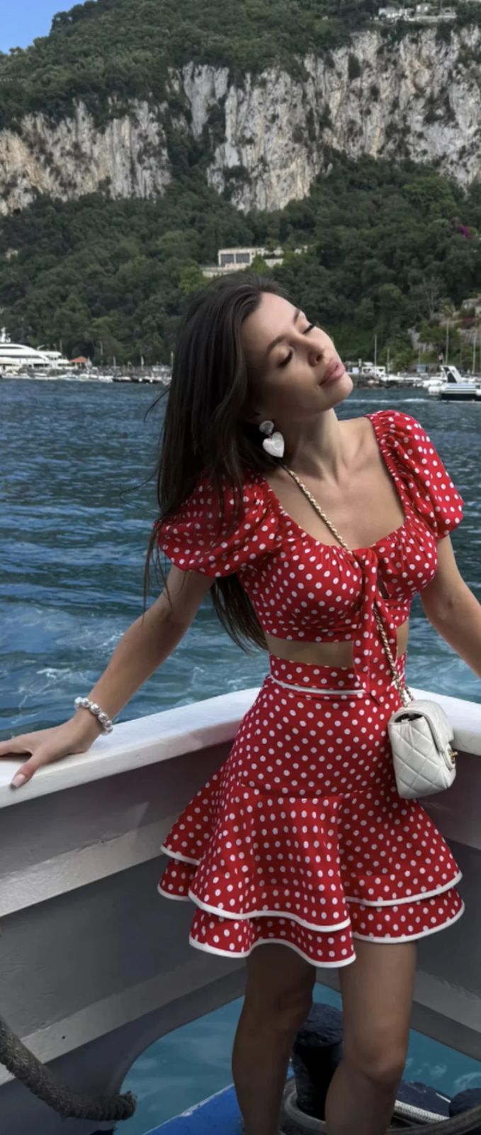 Red and White Polka Dot Set for Summer Vacation — Amalfi Coast Outfits