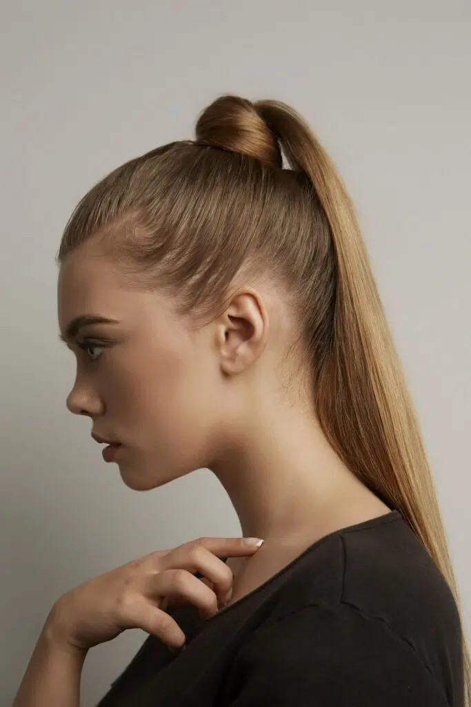 Ash Blonde Ponytail with Top Knot Ash Blonde Ponytail with Top Knot — Ballet Hairstyles