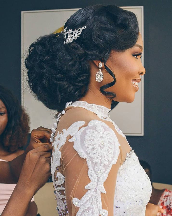 Voluminous Curled Updo With Soft Tendrils Voluminous Curled Updo With Soft Tendrils — Wedding Hairstyles for Black Women